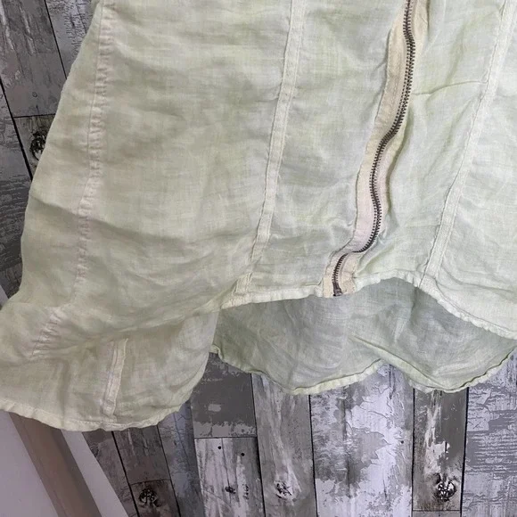 Beulah ramie green zip sleeveless top L - Picture 5 of 9